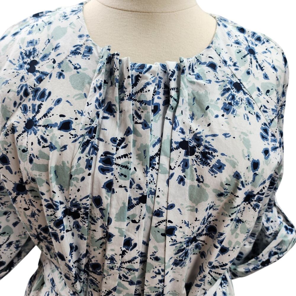 NWT Kaktus Women XXL Blue White Shibori Tie Dye Dress Button Up Pockets Tie Belt - Picture 5 of 13